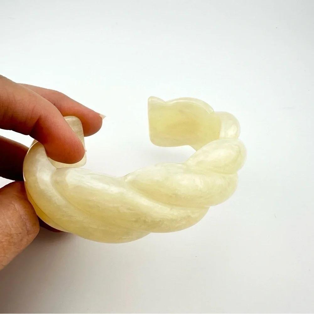 J. Crew Chunky Lucite Pearlescent Bangle Bracelet